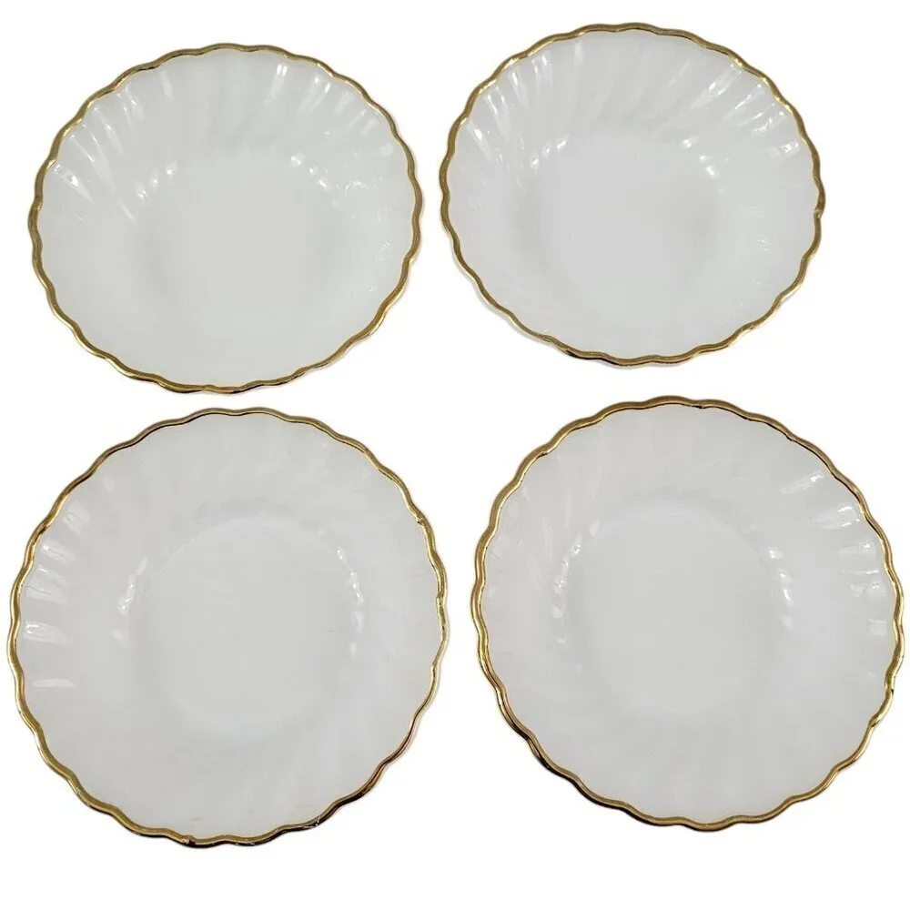 Anchor Hocking Fire King Milk Glass Custard Dessert Appetizer Bowls – Set of 4